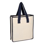 Heavy Canvas Shopping Bag with Colored Handles - Image 2