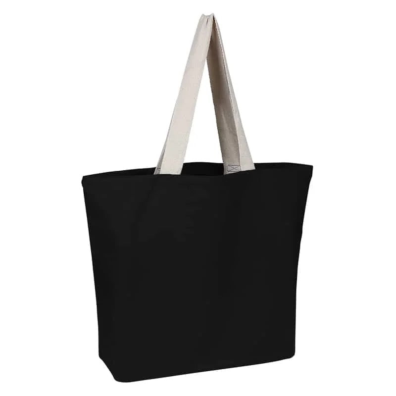 117NCZYwOxy0jrbogA-tQJtd1wxkF6bKX.jpg Heavy Canvas Colored Beach Bag with Natural Handles - Image 1