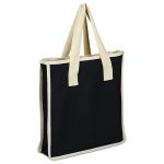 Heavy Canvas Colored Canvas Shopping Bag with Natural Handles
