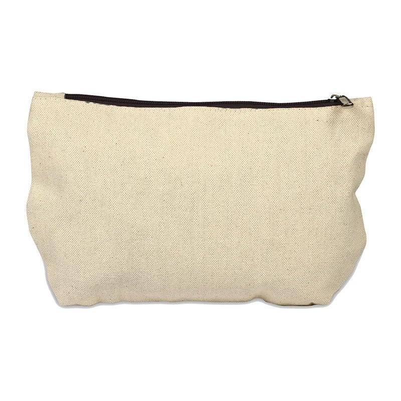 184CfY8yBw07ikrG9OxPJ20pZzeFKHay9.jpg Heavy Canvas Travel Kit Bag / Makeup Bag with Colored Zipper - Image 1