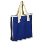 Heavy Canvas Colored Canvas Shopping Bag with Natural Handles - Image 4