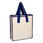 Heavy Canvas Shopping Bag with Colored Handles - Image 4