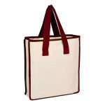 Heavy Canvas Shopping Bag with Colored Handles - Image 3