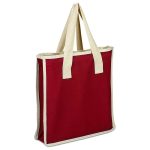 Heavy Canvas Colored Canvas Shopping Bag with Natural Handles - Image 3