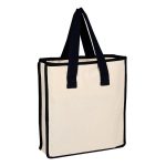 Heavy Canvas Shopping Bag with Colored Handles