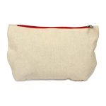 Heavy Canvas Travel Kit Bag / Makeup Bag with Colored Zipper - Image 4