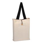 Heavy Canvas Button-up Tote with Colored Handles