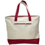 Heavy Canvas Zipper Tote Bag With Colour Handles - Image 10