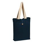 Heavy Canvas Colored Button-up Tote with Natural Handles - Image 2