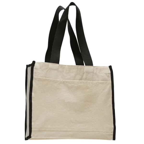 download_3af01ee8-2604-4850-b312-721076716896.jpg Heavy Canvas Gusset Tote Bag with Color Handles - Image 1