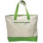 Heavy Canvas Zipper Tote Bag With Colour Handles - Image 5