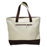 Heavy Canvas Zipper Tote Bag With Colour Handles - Image 3