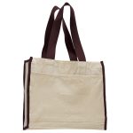 Heavy Canvas Gusset Tote Bag with Color Handles - Image 3