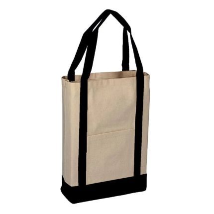 Heavy Canvas Two Tone Canvas Deluxe Tote Bag