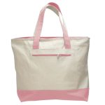 Heavy Canvas Zipper Tote Bag With Colour Handles - Image 4