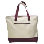 Heavy Canvas Zipper Tote Bag With Colour Handles - Image 6